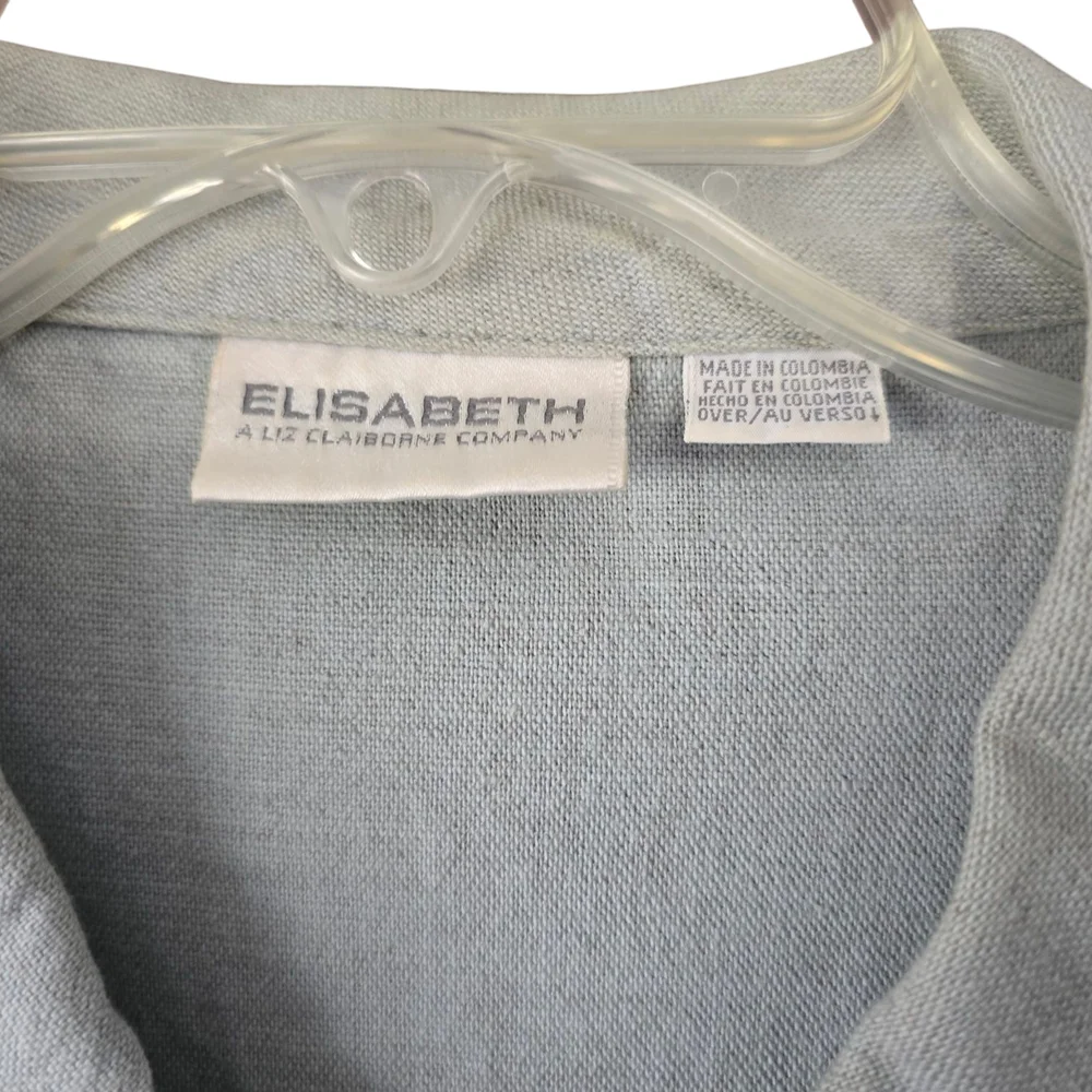 1X/2X Linen 3-piece Outfit: 2x Jacket, 16 Pants & Shorts. Light Blue / Gray - Picture 2 of 9